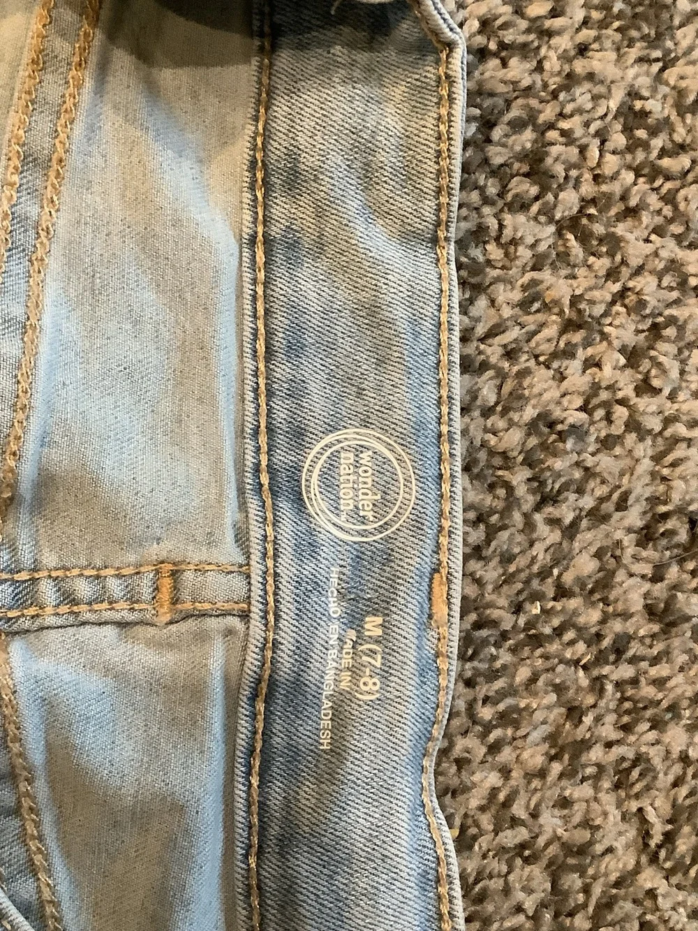 Girls 7/8 wonder nation Light Wash Distressed Denim Skirt